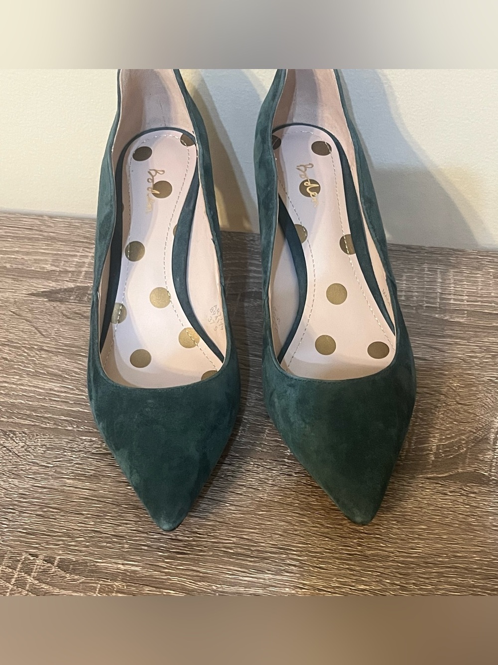 Boden Suede Scalloped Edge Pump Women's Size 37.5 (6.5 US) Dark Green - Picture 10 of 13